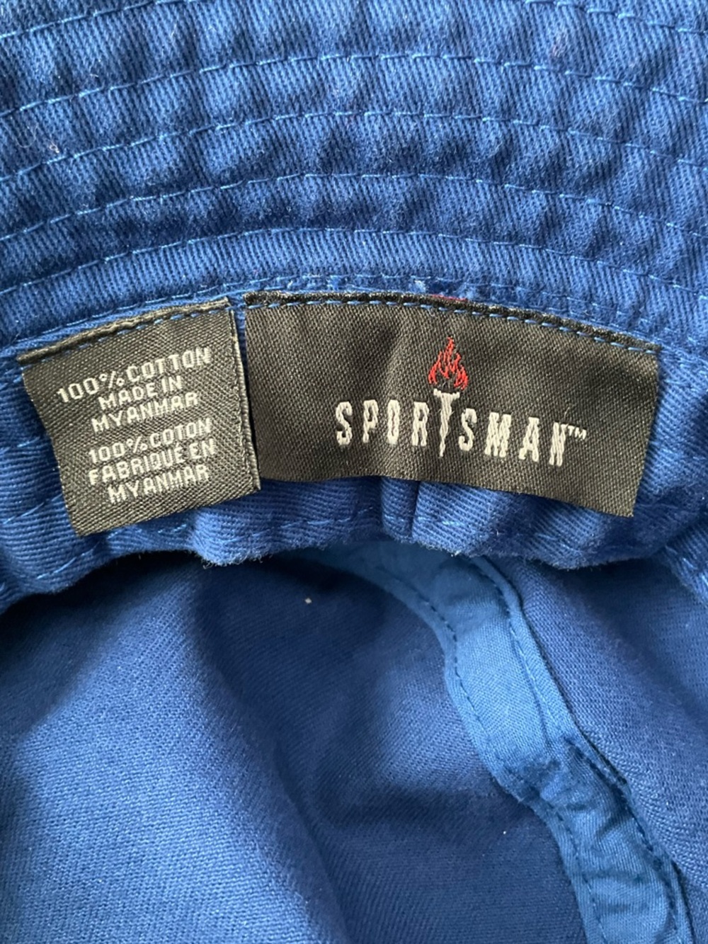 Sportsman Blue Bucket Hat with a map patch - Picture 4 of 5